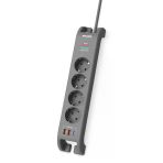 Spn4140ga Akım Korumalı Priz 4'Lü + 2X Usb-A 18W + 1X Usb-C 20W - 2M Kablo - Siyah