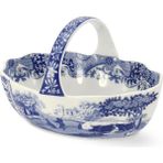Spode Mavi İtalyan Kulplu Sepet | Meyve Kasesi | Potpuri için Merkez Parçası | Ev Dekoru | Porselenden yapılmıştır | Ölçüler 15 cm | Bulaşık makinesinde yıkanabilir (Mavi/Beyaz)