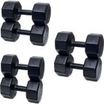 Spor 3çift Dambıl Set 7kg x 2ADET+9KG x 2ADET + 10KG x 2ADET - Siyah