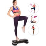 Spor Byfit 2 Kademeli Kaymaz Taban Fitness Egzersiz Step Tahtası + Denge Topu + Pilates Bandı + Atlama Ipi - Gri-Siyah