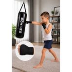 Spor Byfit 4-12 Yaş Çocuk Boks Torbası + Boks Bandajı + Askı Kancası Siyah