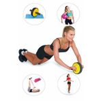 Spor Byfit Ab-Wheel Karın Kası Tekeri + Denge Topu + Pilates Bandı + Atlama Ipi - 4'lü Set