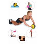 Spor Byfit Ab-Wheel Karın Kası Tekeri + Denge Topu + Pilates Bandı + Atlama Ipi + Termal Kemer - 5'li Set