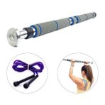 Spor Byfit Sportif 60-100 cm Ayarlanabilir Chrome Tam Süngerli Kapı Arası Barfiks Demiri + Atlama Ipi Hediye