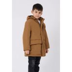 Spor Erkek Çocuk Kürklü Su ve Rüzgar Geçirmez Kapüşonlu 3 Cep Kışlık Mont & Kaban & Parka - Taba