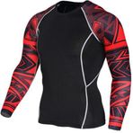 Spor kompresyon tişörtü, erkekler için, hızlı kurur, nemi dışarı atar ve nefes alır, uzun kollu spor fitness antrenmanı, futbol jogging için. (T-120, XL)