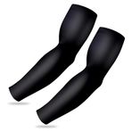 Spor Sıkıştırma Kollukları - Gençler, Çocuklar, Erkekler ve Kadınlar için Atletik ve Atış Kolları - Futbol, Basketbol ve Beyzbol, Siyah, Adult Medium