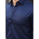 Spor Slimfit Pamuk Saten Parlak Kumaş Ter Letmeyen Kumaş - Lacivert - 2XL