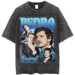 Spor Stili Tişört, Bol ve Rahat, Pedro pascal Fitness, Koşu ve Günlük Giyim için Uygun (5 XL)