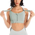 Spor sütyeni, kadın, yoga, fitness, askısız, büstiyer sütyen, antrenman, güçlü tutuş, dolgulu, çapraz sırt, cırt cırtlı bant, ön kilit, spor kıyafeti, aktif giyim, spor iç çamaşırı, gri mavi, 34-36