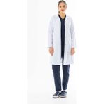 Spor Yaka Uzun Boy Kadın Doktor Önlüğü Alpaka Kumaş Beyaz Bko007 Beyaz