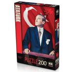 Spor35 KS Puzzle 200 Parça Bayrak ve Atatürk Kız Erkek Çocuk Oyuncak Eğitici Oyuncaklar