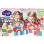 Spor35 Playwood Kutuda Ahşap Renkli Bloklar 40 Parça Kız Erkek Çocuk Oyuncak Eğitici Oyuncaklar