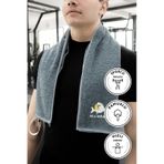 Sporcu Antrenman Havlusu Gym Fitness Plates Boks Tenis Spor Havlu Petrol