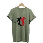 Sporcu Fitness Baskılı Gymregular Fit %100 Pamuk Bisiklet Yaka Premium Tişört - XL - Haki Yeşil