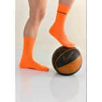 Sporcu Neon Tekli Pamuklu Turuncu Soket Tenis Çorap