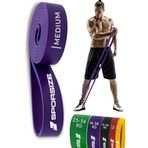 Sporsize Profesyonel Direnç Bandı Kas Geliştirme Lastiği Fitness Pilates Cross Training Bant Yoga Push Up Barfiks Bandı Tekli (Mor, 16-38 KG)