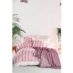 Sport Çizgili Nevresim Takımı Çift Kişilik Soft Line Bordo