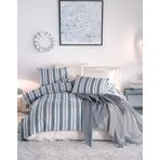Sport Çizgili Nevresim Takımı Çift Kişilik Soft Line Lacivert
