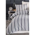 Sport Çizgili Nevresim Takımı Tek Kişilik Soft Line Antrasit - 200 x 220 cm