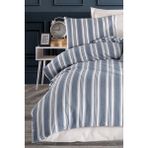 Sport Çizgili Nevresim Takımı Tek Kişilik Soft Line Lacivert - 160 x 220 cm