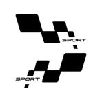 Sport Damalı Yazı Araba Oto Sticker Sağ Ve Sol Takım Siyah 14X6.5