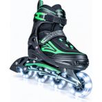 Sportaj Siyah Inline Paten Beyaz LED Işıklı Silikon Teker Taj-J1 Pro 3 In 1 Teker Ayarlı - Yeşil - Siyah - 31 - 34