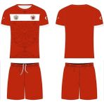 Sportech Kurt Motifli Yeni Nesil Türkiye-Azerbaycan Forma Takımı K0169 (Tek Kelime Isim ve Numara Yazılır) 116 - Kırmızı - 116 cm