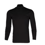 SPORTFACE SF-0008 BALIKÇI YAKA UZUN KOLLU TİŞÖRT, Siyah, M