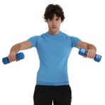 Sportive 25KE1026-RMVI Mavi Yuma Slim Erkek Antrenman T-Shirt