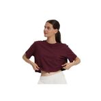 Sportive 25KK1034-BRD Bordo Sedona Cropped Kadın Günlük Stil T-Shirt