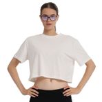 Sportive 25KK1034-KBYZ Beyaz Sedona Cropped Kadın Günlük Stil T-Shirt