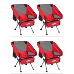 Sportlife Evolite Mini Kamp Sandalyesi 4-Lü Set - Haki - Kırmızı