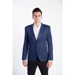 Sposo 5102 Dar Kalıp Örme Kumaş Lacivert Erkek Blazer Ceket - 01L-Lacivert - 54