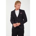 Sposo 5135 Dar Kalıp Kareli Antrasit Erkek Blazer Ceket - 50 - 001 Siyah