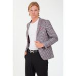 Sposo 5138 Dar Kalıp Kare Desenli Bordo Erkek Blazer Ceket - 52