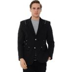 Sposo G-125 Klasik Kalıp Yarım Astarlı Erkek Ceket - XL - 001 Siyah