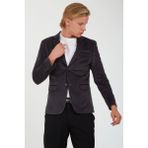 Sposo G-183 Dar Kalıp Örme Kumaş Füme Erkek Blazer Ceket - 48 - Antrasit - Füme