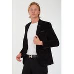 Sposo G-183 Dar Kalıp Örme Kumaş Füme Erkek Blazer Ceket - 54 - 001 Siyah