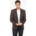 Sposo G-187 Dar Kalıp Örme Kumaş Kahverengi Erkek Blazer Ceket - 56 - 0-Kahverengi