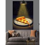 Spot Işık Pizza Dekoratif Kanvas - Mdf Ahşap Tablo
