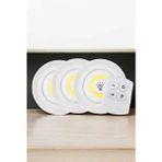 Spot Lamba LED Işık 3'lü Uzaktan Kumandalı Pilli Yapışkanlı Kablosuz - KR0025-5MMLJ3 - Çok Renkli