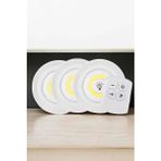 Spot Lamba LED Işık 3'lü Uzaktan Kumandalı Pilli Yapışkanlı Kablosuz Midastech