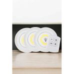 Spot Lamba Led Işık 3'Lü Uzaktan Kumandalı Pilli Yapışkanlı Kablosuz Mir79461129