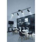 Spoti 4'lü Siyah Renk Beyaz Işık Modern Tasarım Salon - Mutfak - Banyo Spot Ledli Sıralı Avize Siyah
