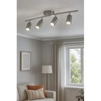 Spoti Modern Tasarım Salon - Mutfak - Banyo Spot Ledli Sıralı Avize (GRİ, 80 CM, 3000, Kelvin)
