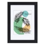 Spotjoy Resim çerçevesi, 10 x 15 cm, fotoğraf çerçevesi, paspartulu poster çerçevesi, ahşap çerçeve, belge çerçevesi, sağlam MDF ahşap çerçeve, akrilik camlı, siyah
