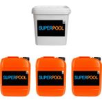 SPP Superpool 4'lü Havuz Bakım Kimyasal Seti 10 KG Yüzme Havuzu İçin Etkili Temizlik - Renk