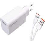 Sprange PTX33 33W Qualcomm Quick Charge 4.0 Şarj Başlık USB -Type-C Data & Şarj Kablosu - Beyaz