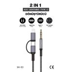 Sprange Sr-03 2 İn1 Type-C / Lightning 3.5 Mm Aux Kablosu
